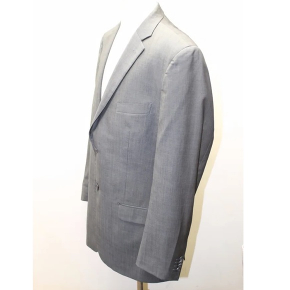 Daniel Hechter Paris Men Blazer 44T 100% Wool Gray 2 Buttons Lined - Picture 11 of 12